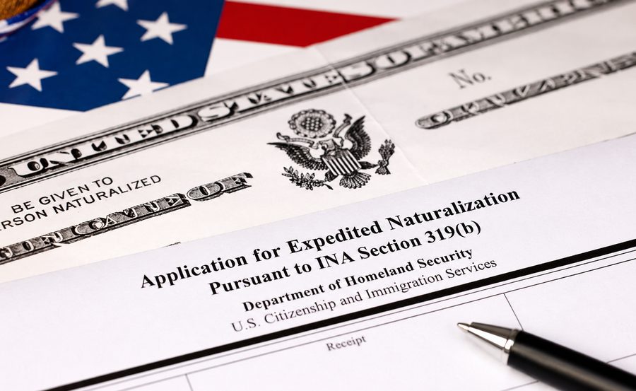 Expedited naturalization application under INA Section 319(b)